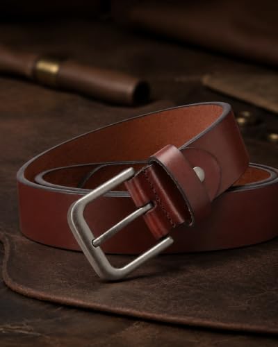 Image of CHAOREN Mens Belts Casual for Jeans - Full-Grain Leather, Durable Cowhide