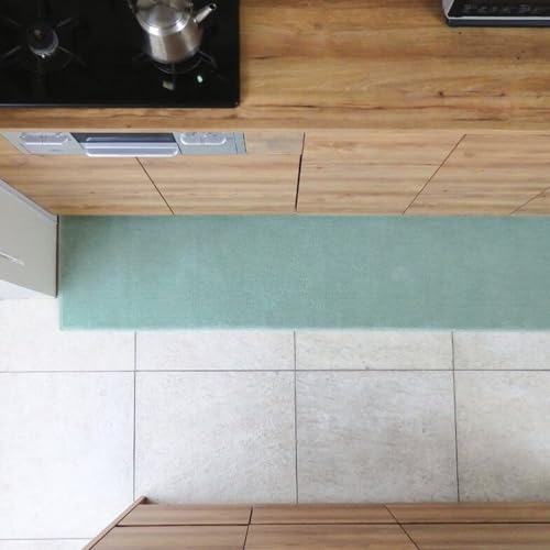 織人しきもの屋工房 北欧風キッチンマット ラグマットタイプ 45×150cm ノーマル型 アッシュミント 抗菌防臭 SEK