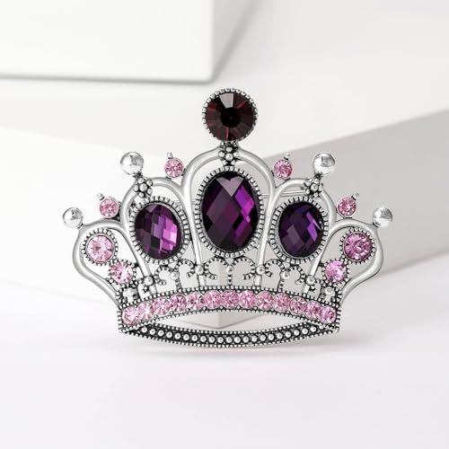 Image of Rhinestone Brooch Pin for Women Elegant Crystal Flower Bouquet Brooches Lapel Pin Wedding Party Dress Accessories for Wife Mom Birthday Gifts