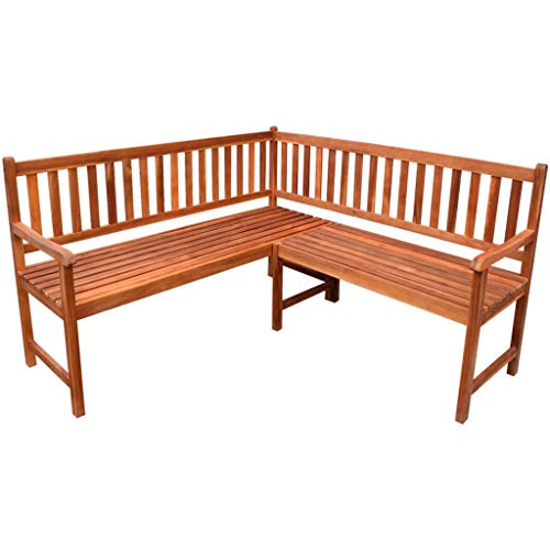 Nishore Banco de Esquina de Jardín Madera Maciza de Acacia 150 x 150 x 90 cm