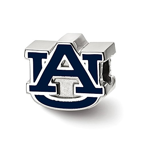 LogoArt Logo Art Sterling Silver Auburn Tigers Primary Enameled Logo Bead