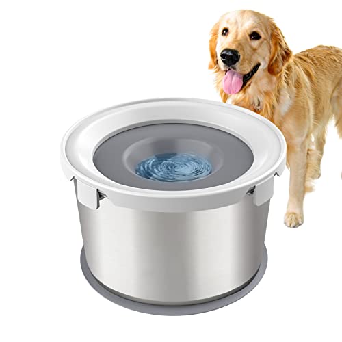 Fithome Dog Water Bowl Slow Drinking Dog Bowl with Floating Disk No-Spill Large Water Bowl for Dogs Splash-Free 1.1 Gallon Dog Bowls