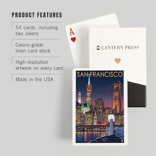 Naipes Lantern Press Skyline San Francisco Póker 52 cart. miniatura 3
