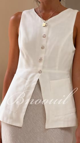 Summer Blazer Suit Vest for Women Business Casual Sleeveless Button Down V Neck Tops Trendy 2025 Waistcoat2