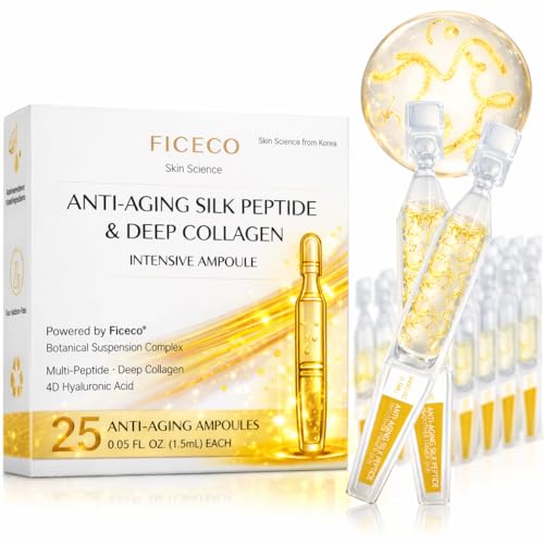 FICECO Glow Intensive Silk Peptides Serum for Face, Korean EGF Alternative Ampoule with Deep...