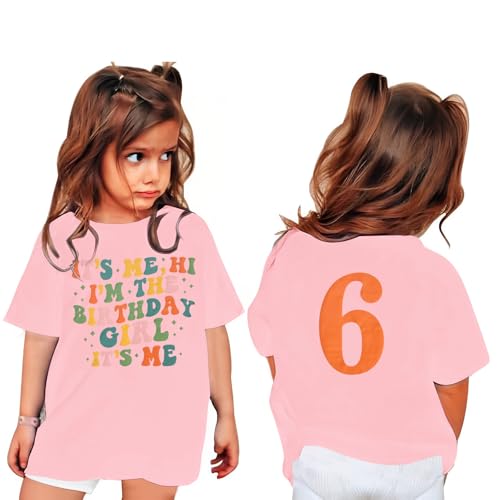 Image of GLIGLITTR Birthday Girl Shirt Its Me Hi Im The Birthday Girl Its Me Kids Birthday Party Tshirt Girls Bday Outfits Tops 5-12Y