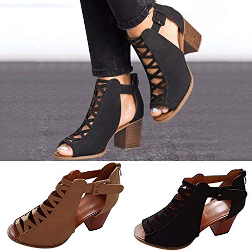 Eduavar Wedge Sandals For Women Dressy Women's Comfortable Strappy Cutout Adhesive Hook And Loop Closure Wedge Platform Sandals #TOP4