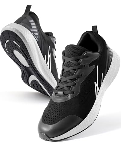 Chaussures de course pour hommes NY Threads baskets de sport légères noires