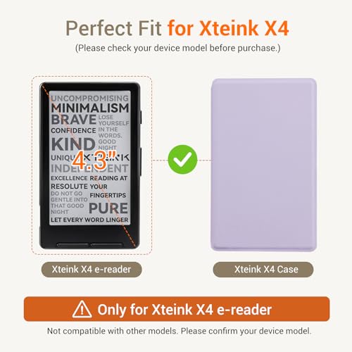 Image of CoBak Magnetic Case for XTEINK X4, Ultra-Lightweight Protective Cover for Xteink X4 E-Reader, Secure Magnetic Attachment(Lilac Purple)