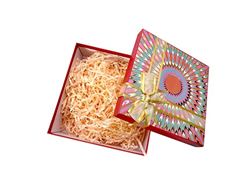 Image of Eco Sarras Confitti Shredded Paper Crinkle Grass Strips for Gift Tray Hamper Packaging, Box Filler, Basket Filler, Christmas Festival Decoration Paper (100 GM, Peach)