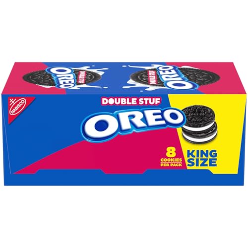 Image of OREO Double Stuf Chocolate Sandwich Cookies, King Size, 10 Snack Packs (8 Cookies Per Pack)