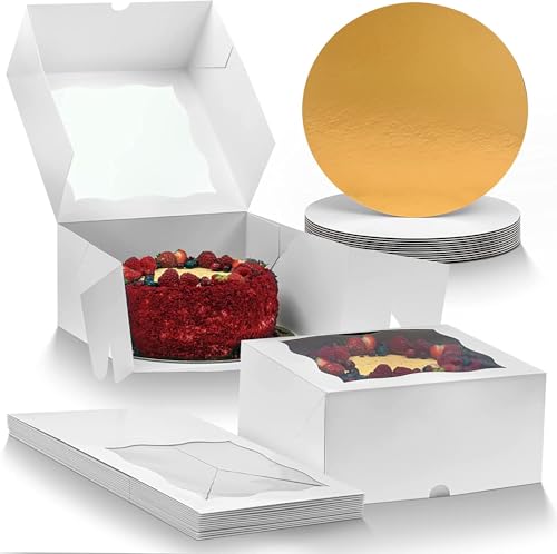 12 Cake Boxes With Boards, 10 Inch
