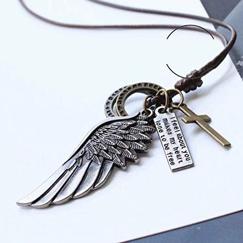 Amazon Ricisung 羽根 翼ペンダント メンズネックレス 長めの革ひもメンズアクセサリー ネックレス 通販