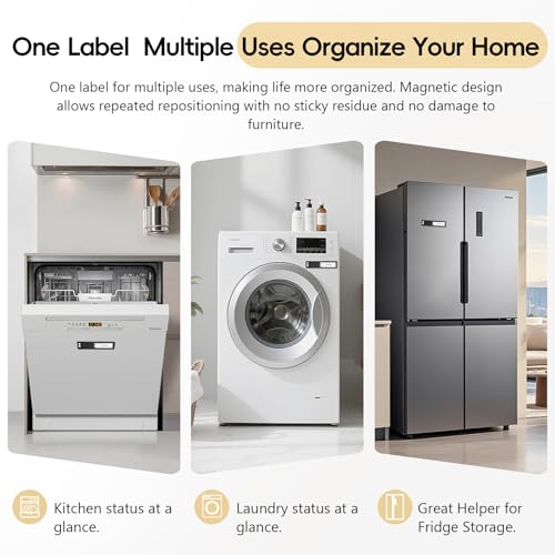 Dishwasher Magnet Clean Dirty Sign, Stainless Steel Magnetic Clean Dirty Dishwasher Sign,Matte Brushed Surface Cleaning/Dirt Indicator with Strong Magnet, Home Kitchen Organizer (Brushed Black) — view 5