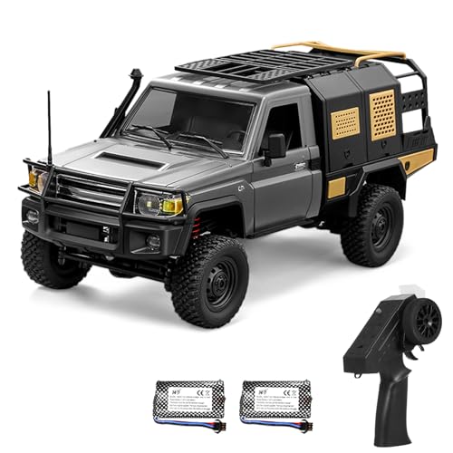 Dodoore RC Crawler 1/12 Remote Control Car, MN-82S 4WD RC Pickup Truck, 2.4GHz All Terrain Off Road RTR Climbing Car with LED Lights and 2 Batteries for Adults (Silver)