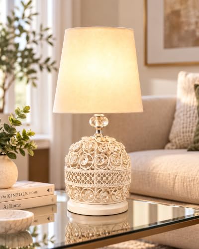 Homesake® Modern Small Crystal Table Lamp, Contemporary Bedroom B...