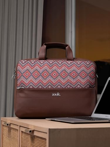 Image of ZOUK Arin Laptop Bag | Slim & Stylish Laptop Bag for Women Office Use | Fits 15.6+ Inch Laptop | Padded Compartment Fits up to 17 Inch Laptop | Water-Resistant | Lightweight