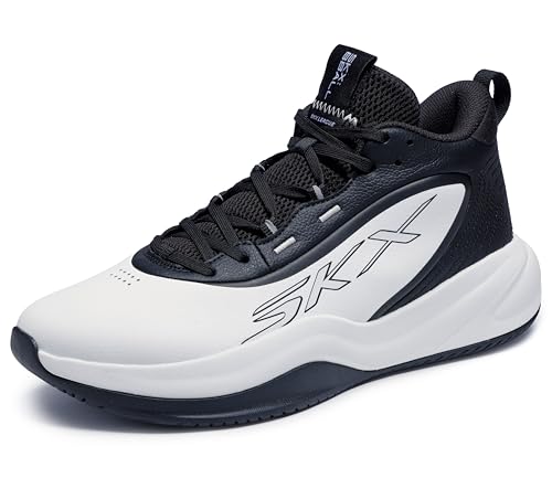 Skechers Men's Basketball SKX League Sneaker, White/Black, 10