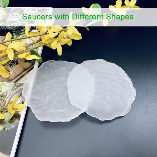 Image of KPNG Glass Tea Cup with Saucers, Coffee Cups for Home use, Household Items, Japanese mini Personal Small Tea Cup, Thickened Glass Cup Set Master (White, Pack of-2)