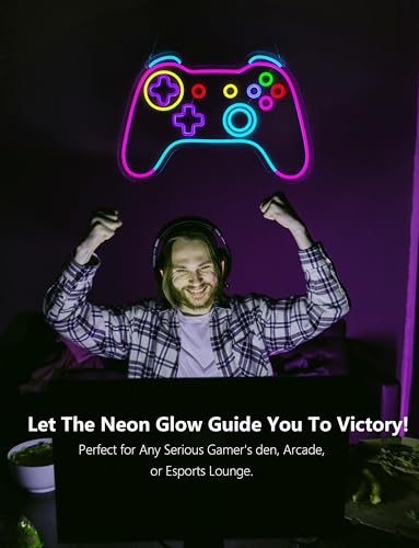 Image of Eagle Neon Sign,Giant Eagles Light up Sign - Cool Neon Light Wall Decor for Home Karaoke Bar Restaurant Pub Cafe Salon Game Room, USB Powered (Game 2)