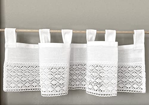 heimtexland ® Häkelspitze Deko Bistrogardine Baumwolle Weiß...