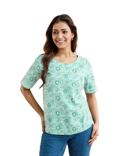 T-shirt en coton bleu imprimé Arcadian vêtement d'été respirant