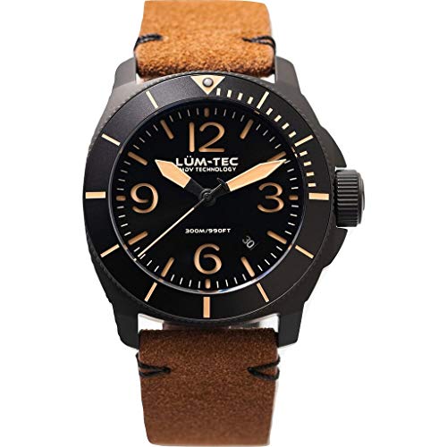 Lum-Tec M87 Quartz Wrist Watch | Leather Strap Black