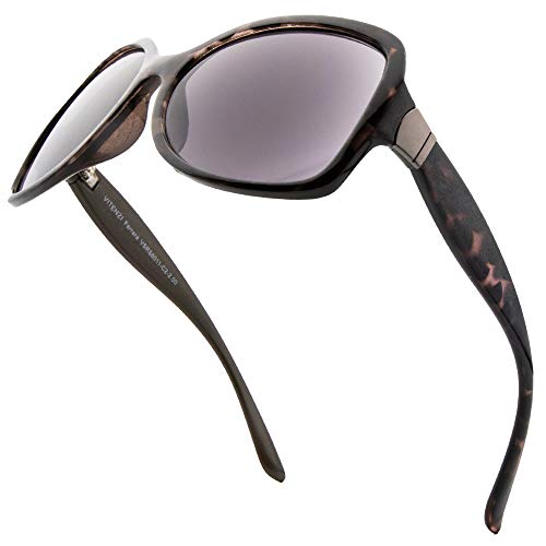 VITENZI Full Reader Sunglasses for Women, Oversized Reading Sunglasses with Built In Full Readers, Ferrara in Green 2.50