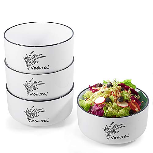 77L Porcelain Cereal Bowl, [4 Pack, 11.82 FL OZ (350ML)] Ceramic Cereal/Soup/Dessert Bowl