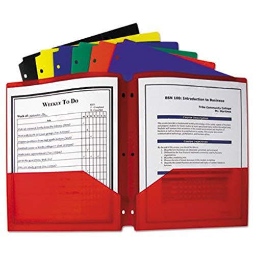C-Line Two-Pocket Heavyweight Poly Portfolio Folder With 3-Hole Punch, Color May Vary, 1 Folder Only (33930), Assorted #TOP2