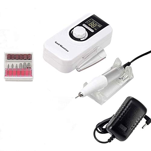 Miss Sweet RPM35000 Professional Rechargeable Portable Nail Drill Acrylic Nail Machine Electric Nail File for Acrylic (White)