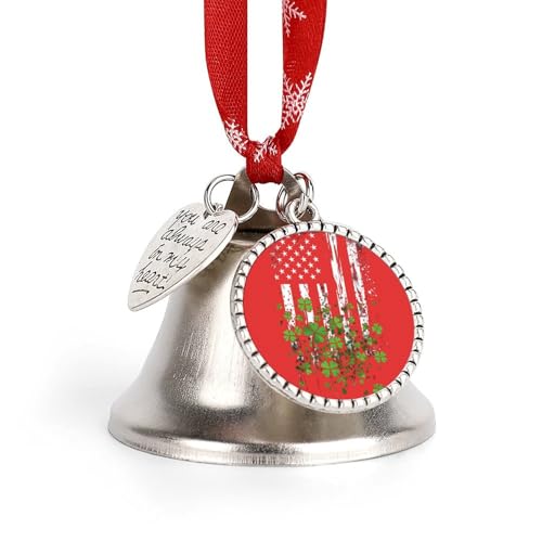 Irish US Flag Funny Christmas Bell Ornament Cute Xmas Tree Hanging Pendant Decoration for Holidays Party