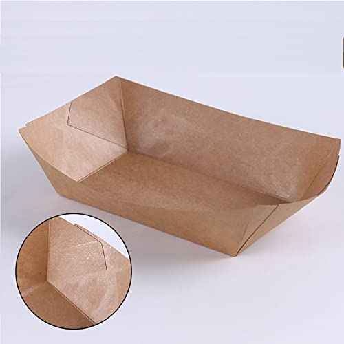 Pack of 50 kraft cardboard bowls, finger food boats, chips box, suitable for chips, snacks, macaroons and other foods - Image 3