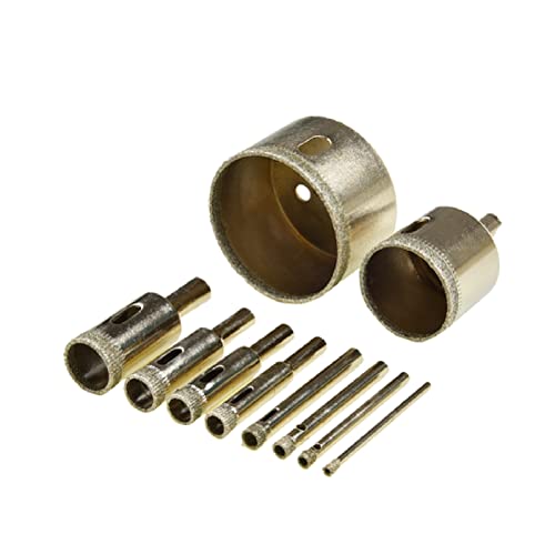 Juego de 10 brocas diamante 3-50mm para vidrio y cerámica miniatura 5