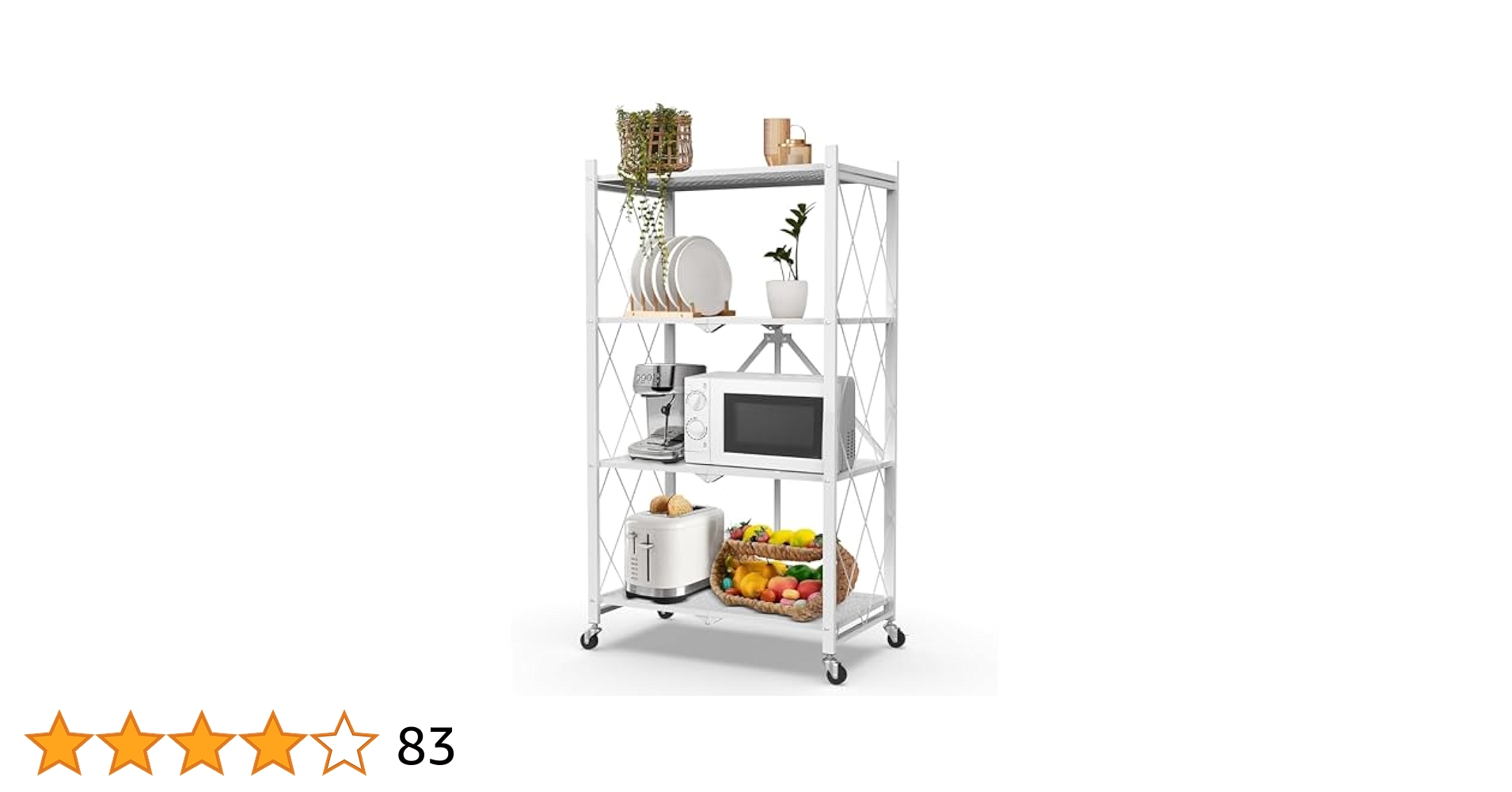 Amazon｜AEEZO 折り畳みラック 4段 幅71×奥行き34×高さ127cm