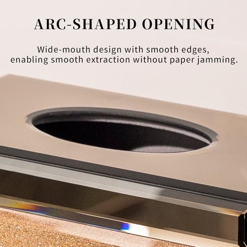 Timetrace Glass Tissue Box Cover Rectangle-Gold and Silver Mirrored Glass Decorative Tissue Holder with Velvet Lining for Home Decor, Living Room, Bedroom, Kitchen, Office & Christmas/New Year Gifts - Image 5