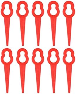 OUNONA 50pcs Plastic Blades Grass Strimmer Blades Mower Replacement Blades (Red)