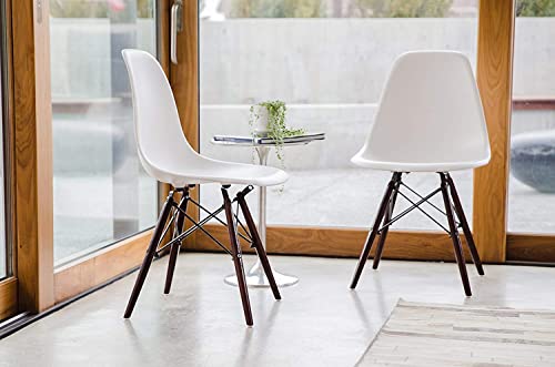 Urbanmod Mid Century Modern Style Chairs The 'Easy Assemble Dsw Ergoflex Abs Plastic And 'One Wipe Wonder' Comfortable Dining Meets 5-Star, Set Of 2 (Red Walnut) #TOP3