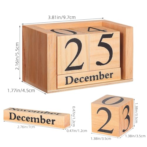 Calendario reutilizable y práctico de madera estilo europeo 2