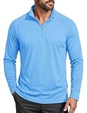 MAGCOMSEN Mens Rash Guard Shirt Long Sleeve Outdoor Shirts for Men Hiking Shirts for Men Lightweight Fishing Shirts Long Sleeve Polo Shirt Blue