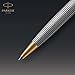 Parker Sonnet Ballpoint Pen Chiselled Silver with Gold Trim Medium Point Black Ink (1931492)