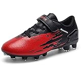 Comodidad y transpirabilidad: la parte superior de estas botas de fútbol está hecha de piel espacial y material de PVC. Resistente al desgaste y transpirable. Interior de material transpirable. Cómodo y transpirable sin pies hinchados. Deja que tu hijo se sienta relajado y cómodo mientras haces ejercicio.