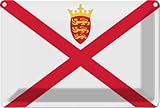 Größe: 30x20 cm vianmo Plaque en tôle 20x30 cm Jerseys Flag of Jersey Déco Cadeau Métal Panneau