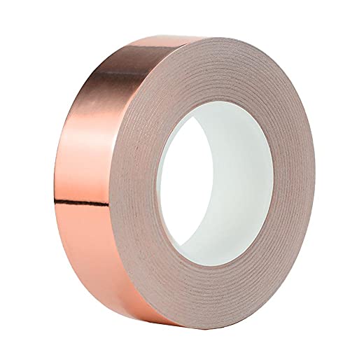 Preisvergleich Produktbild RUBOE Kupferband 50mm x 20m, Kupferfolie Selbstklebend,Schneckenzaun Kupferfolienband EMI Copper Abschirmband Kupferfolie Kupferband Selbstklebend Klebeband Schneckenband Schneckenschutz