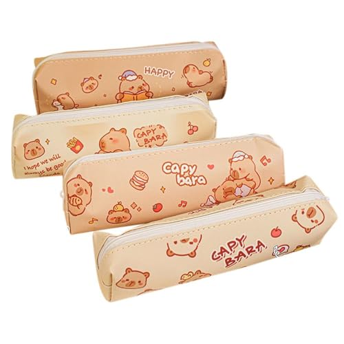 1 bolsa de lápis de capivara fofa de grande capacidade de desenho animado estojos de papelaria caixa de papelaria (capivara aleatória)