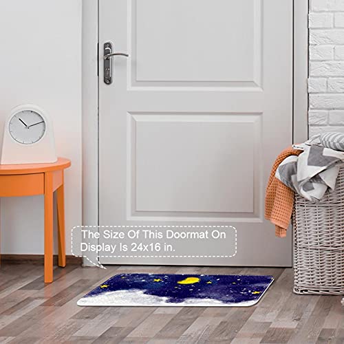 Tapis de porte lune nuage pour une entrée chaleureuse et propre