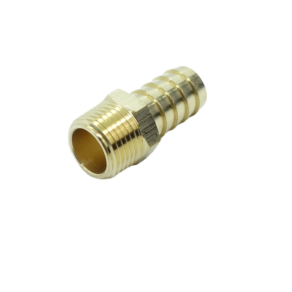 5 Pcs Brass Hose Barb Fittings 1/2" Barb to 1/2 NPT Male Pipe Adapter — view 6