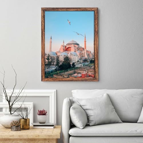 Image of BESCRCL 18x24 Poster Frame, Picture Frames for Wall, Single, Brown