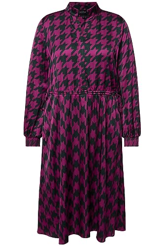 Robe mi-longue Ulla Popken à motif géométrique noir