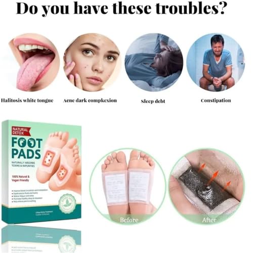 Image of Foot patch (Pack of 4) Herbal And Gentle Ingredient Detox Foot Pads (40 pieces) Natural Ingredients for Sleep Aid Pain Relief Toxin Removal with Bamboo Vinegar and Acupoint Micro-Massage Technology